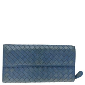 Bottega Veneta Blue Intrecciato Leather Continental Flap Wallet, Wallets & Money Clips - Luxury Closet catalog