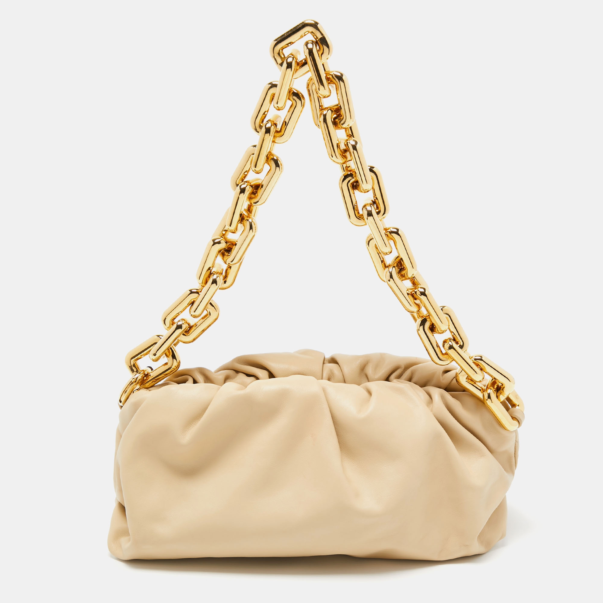 Bottega Veneta Beige Leather The Chain Pouch Bag, Shoulder Bags - Luxury Closet catalog