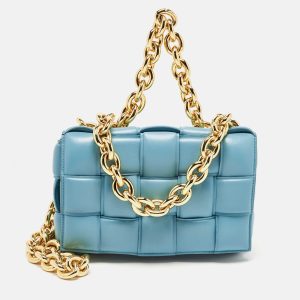 Bottega Veneta Blue Padded Leather Chain Cassette Shoulder Bag, Shoulder Bags - Luxury Closet catalog