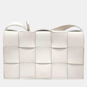 Bottega Veneta White Leather Cassette Shoulder Bag, Shoulder Bags - Luxury Closet catalog