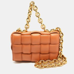 Bottega Veneta Brown Padded Leather Chain Cassette Shoulder Bag, Shoulder Bags - Luxury Closet catalog
