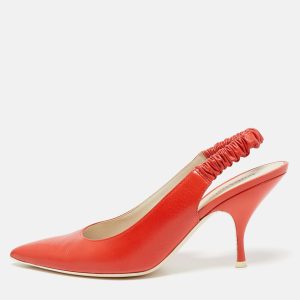 Bottega Veneta Orange Leather Pointed Toe Slingback Pumps Size 39, Pumps - Luxury Closet catalog