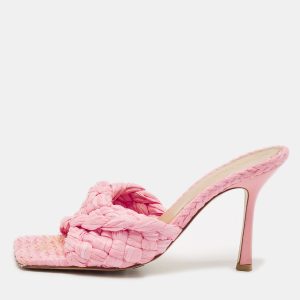 Bottega Veneta Pink Woven Raffia Stretch Slide Sandals Size 39, Sandals - Luxury Closet catalog