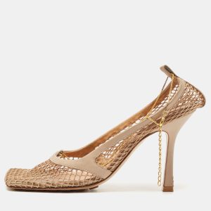 Bottega Veneta Beige Mesh and Leather Chain Stretch Pumps Size 38, Pumps - Luxury Closet catalog