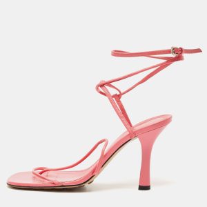 Bottega Veneta Pink Leather Square Toe Ankle Strap Sandals Size 37, Sandals - Luxury Closet catalog