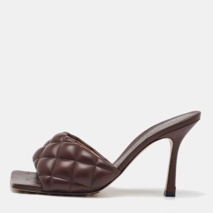 Bottega Veneta Dark Brown Quilted Leather Lido Padded Slide Sandals Size 38, Sandals - Luxury Closet catalog
