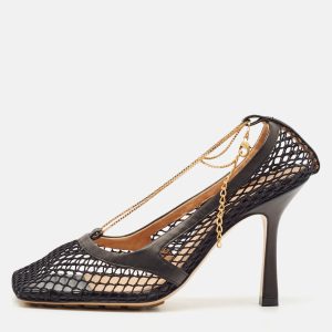 Bottega Veneta Black Mesh and Leather Chain Stretch Pumps Size 35, Pumps - Luxury Closet catalog