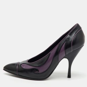 Bottega Veneta Black/Purple Leather Pointed Toe Pumps Size 37.5, Pumps - Luxury Closet catalog