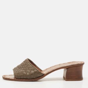 Bottega Veneta Brown Intrecciato Leather Ravello Slide Sandals Size 37.5, Sandals - Luxury Closet catalog