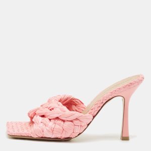 Bottega Veneta Pink Woven Raffia Stretch Slide Sandals Size 36, Sandals - Luxury Closet catalog