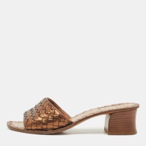 Bottega Veneta Bronze intreciato Leather Slide Sandals Size 38, Sandals - Luxury Closet catalog
