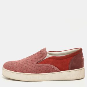 Bottega Veneta Burgundy/Brick Red Intrecciato Suede Dodger Slip On Sneakers 36, Athletic Shoes & Sneakers - Luxury Closet catalog