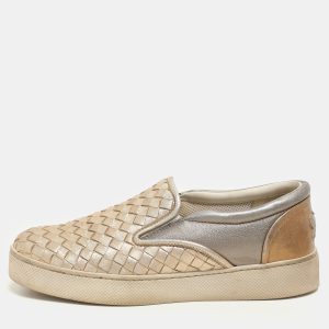 Bottega Veneta Gold Intrecciato Suede Dodger Slip On Sneakers 36, Athletic Shoes & Sneakers - Luxury Closet catalog