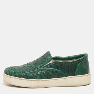 Bottega Veneta Green  Intrecciato Karung Leather Dodger Slip On Sneakers Size 36.5, Athletic Shoes & Sneakers - Luxury Closet catalog