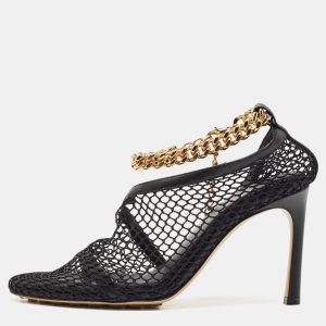 Bottega Veneta Black Leather and Mesh Stretch Ankle Strap Pumps Size 35.5, Pumps - Luxury Closet catalog