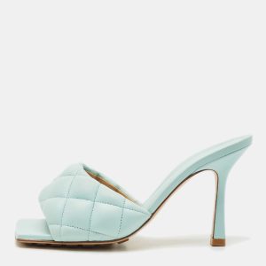 Bottega Veneta Light Blue Quilted Leather Lido Slide Sandals Size 35, Sandals - Luxury Closet catalog