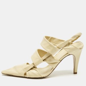 Bottega Veneta Cream Leather Ankle Strap Pumps Size 38, Pumps - Luxury Closet catalog