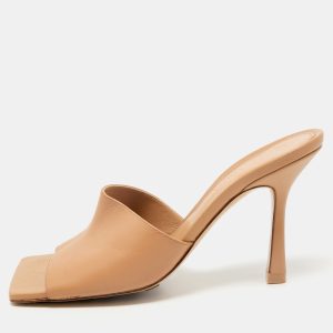 Bottega Veneta Light Brown Leather Stretch Slide Sandals Size 37, Sandals - Luxury Closet catalog