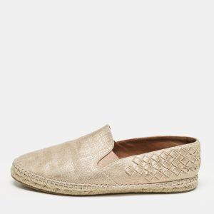 Bottega Veneta Metallic Gold Intrecciato Canvas Espadrille Flats Size 40, Flats - Luxury Closet catalog
