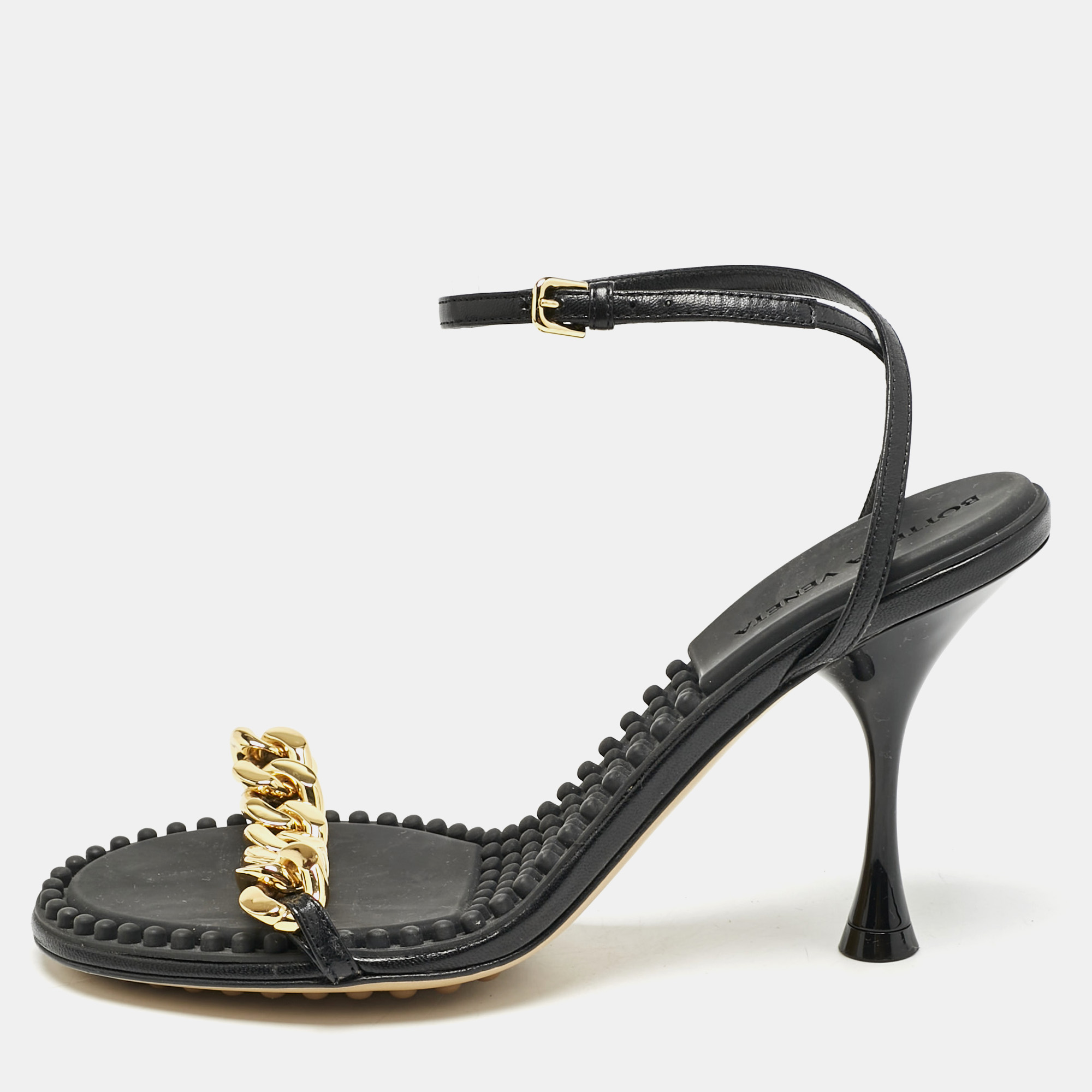 Bottega Veneta Black Leather Dot Ankle Strap Sandals Size 36.5, Sandals - Luxury Closet catalog