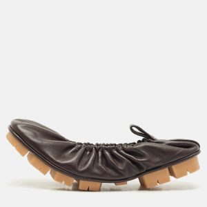 Bottega Veneta Brown Leather Scrunch Ballet Flats Size 38, Flats - Luxury Closet catalog