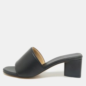 Bottega Veneta Black Leather Block Heel Sandals Size 41, Sandals - Luxury Closet catalog