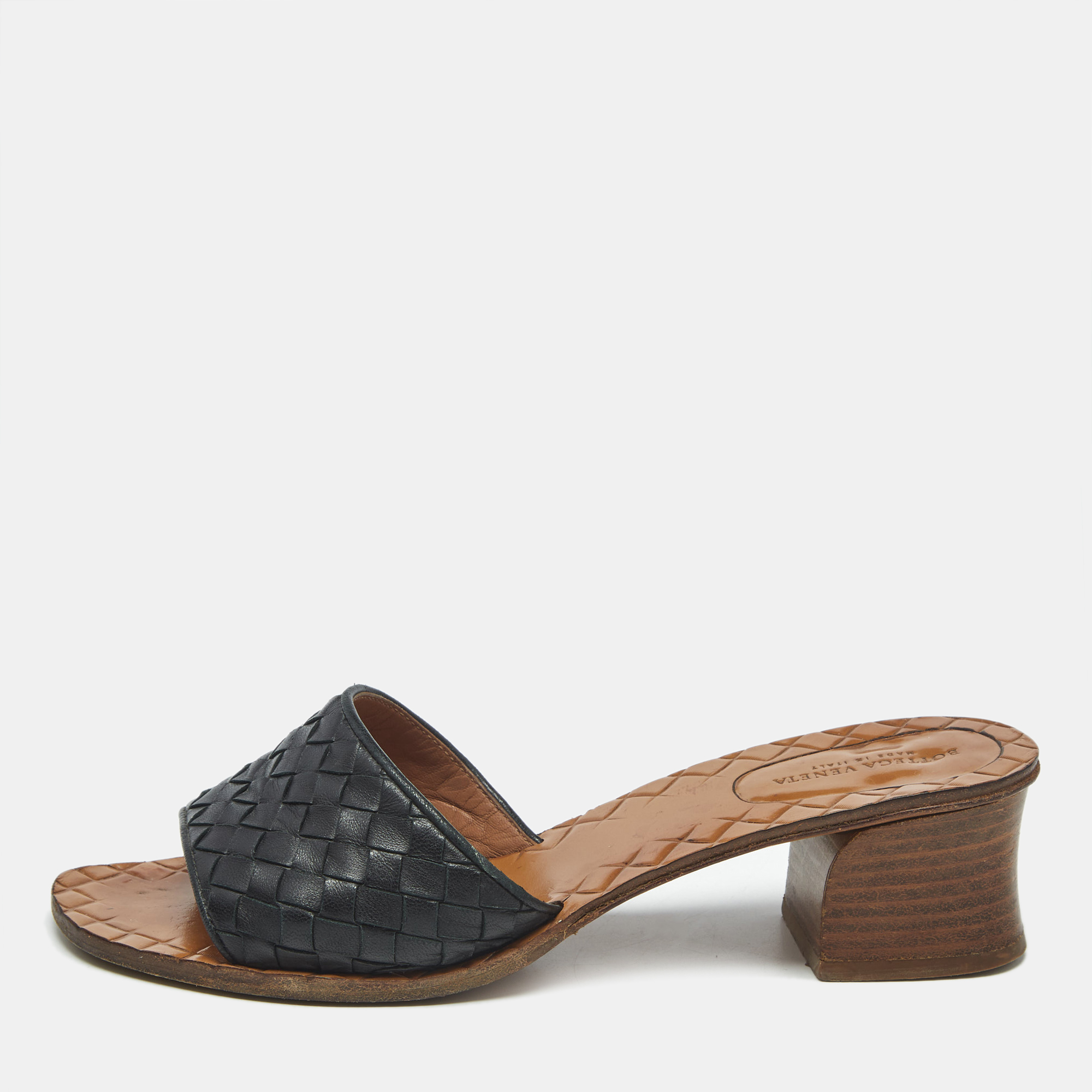Bottega Veneta Black Intrecciato Leather Slide Sandals Size 37, Sandals - Luxury Closet catalog