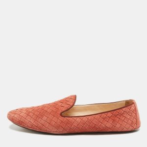 Bottega Veneta Brick Intrecciato Suede Smoking Slippers Size 40, Flats - Luxury Closet catalog