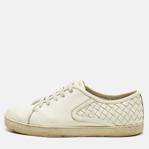 Bottega Veneta White Intrecciato Leather Low Top Sneakers Size 38, Athletic Shoes & Sneakers - Luxury Closet catalog