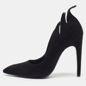 Bottega Veneta Black Suede Jagged Detail Pumps Size 38, Pumps - Luxury Closet catalog