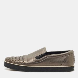 Bottega Veneta Metallic Grey Intrecciato Leather Slip On Sneakers Size 37.5, Athletic Shoes & Sneakers - Luxury Closet catalog