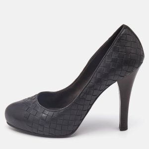 Bottega Veneta Black Leather Intrecciato Detail Platform Pumps Size 39.5, Pumps - Luxury Closet catalog