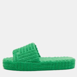 Bottega Veneta Green Cotton Fabric Resort Sponge Platform Slides Size 39, Flats - Luxury Closet catalog