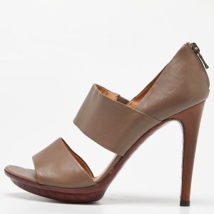Bottega Veneta Grey Leather Strappy Slide Sandals Size 37.5, Sandals - Luxury Closet catalog