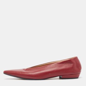 Bottega Veneta Burgundy Leather Almond Toe Ballet Flats Size 35, Flats - Luxury Closet catalog