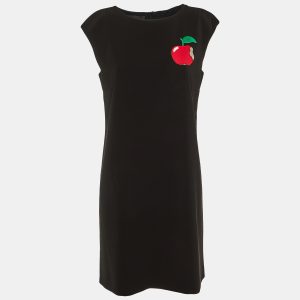 Boutique Moschino Black Crepe Apple Embroidered Shift Dress M, Dresses - Luxury Closet catalog