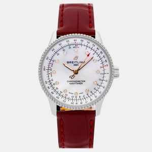 Pre-Owned Breitling Navitimer A17395211A1P6 Automatic White Stainless Steel Men's Wristwatch 35 mm, Watches - Luxury Closet catalog