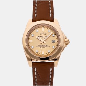Breitling Galactic H7133012/H550 Quartz Champagne 18k Rose Gold Women&rsquo;s Wristwatch 32mm, Watches - Luxury Closet catalog