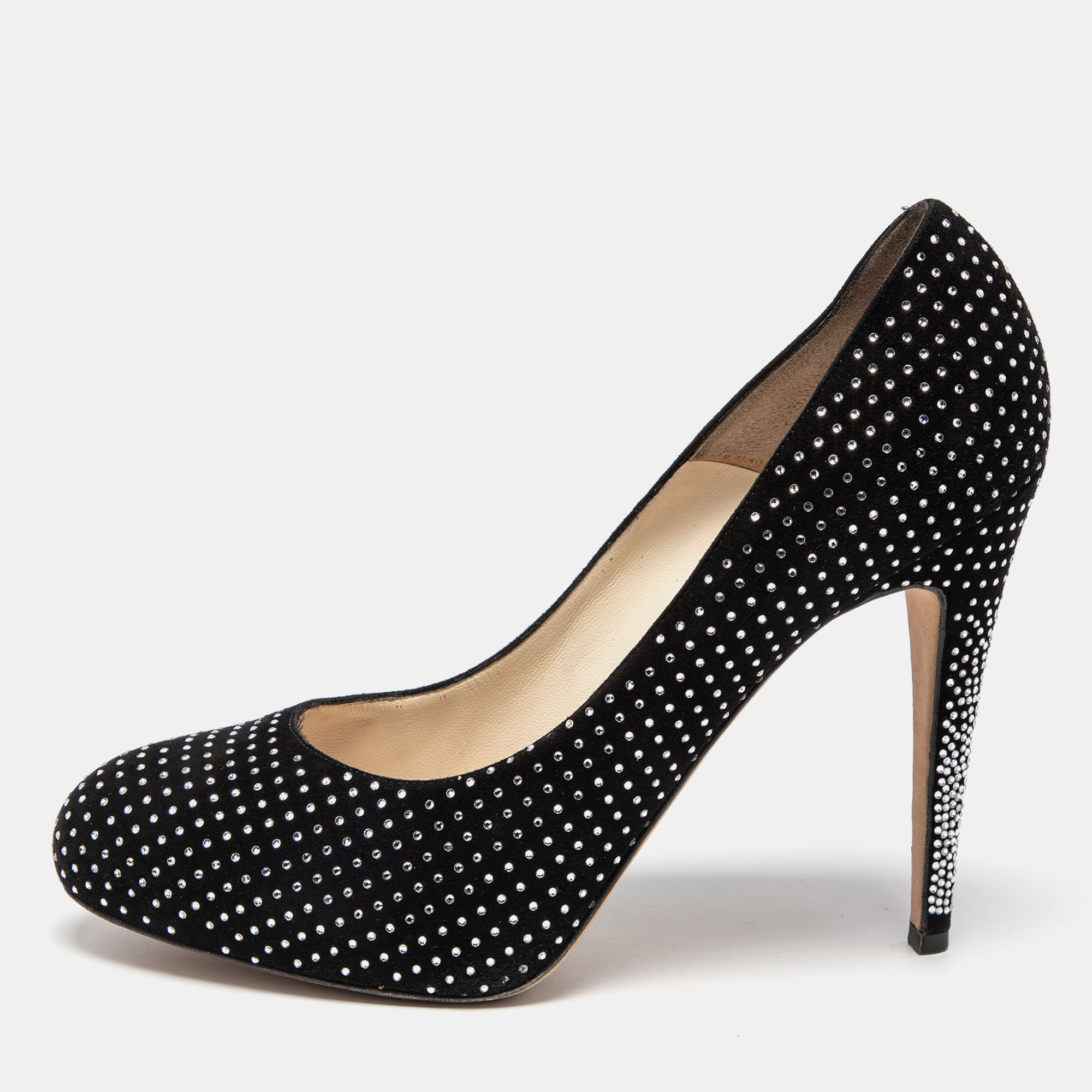 Brian Atwood Black Suede Crystals Embellished Pumps Size 40, Pumps - Luxury Closet catalog