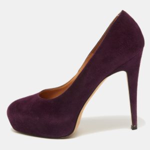 Brian Atwood Purple Suede Maniac Platform Pumps Size 38.5, Pumps - Luxury Closet catalog