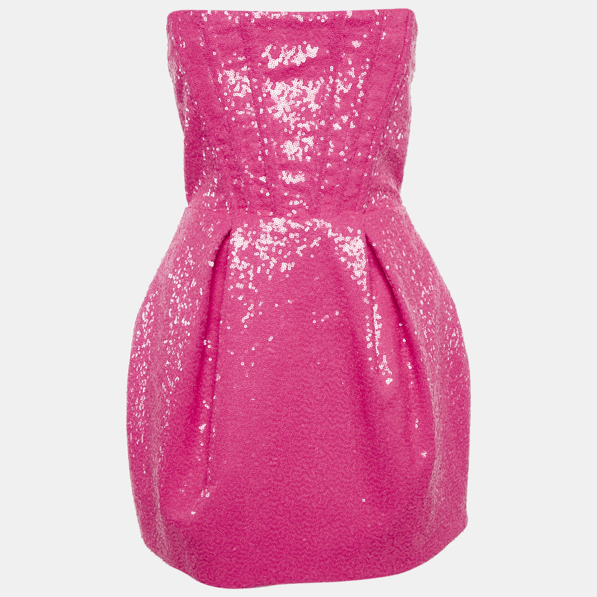 Bronx & Banco Pink Sequin Strapless Corset Maraya Mini Dress S, Dresses - Luxury Closet catalog