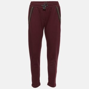Brunello Cucinelli Burgundy Cotton Knit Pants XS, Clothing - Luxury Closet catalog