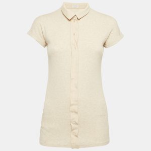 Brunello Cucinelli Light Beige Rib Knit Top L, Shirts & Tops - Luxury Closet catalog