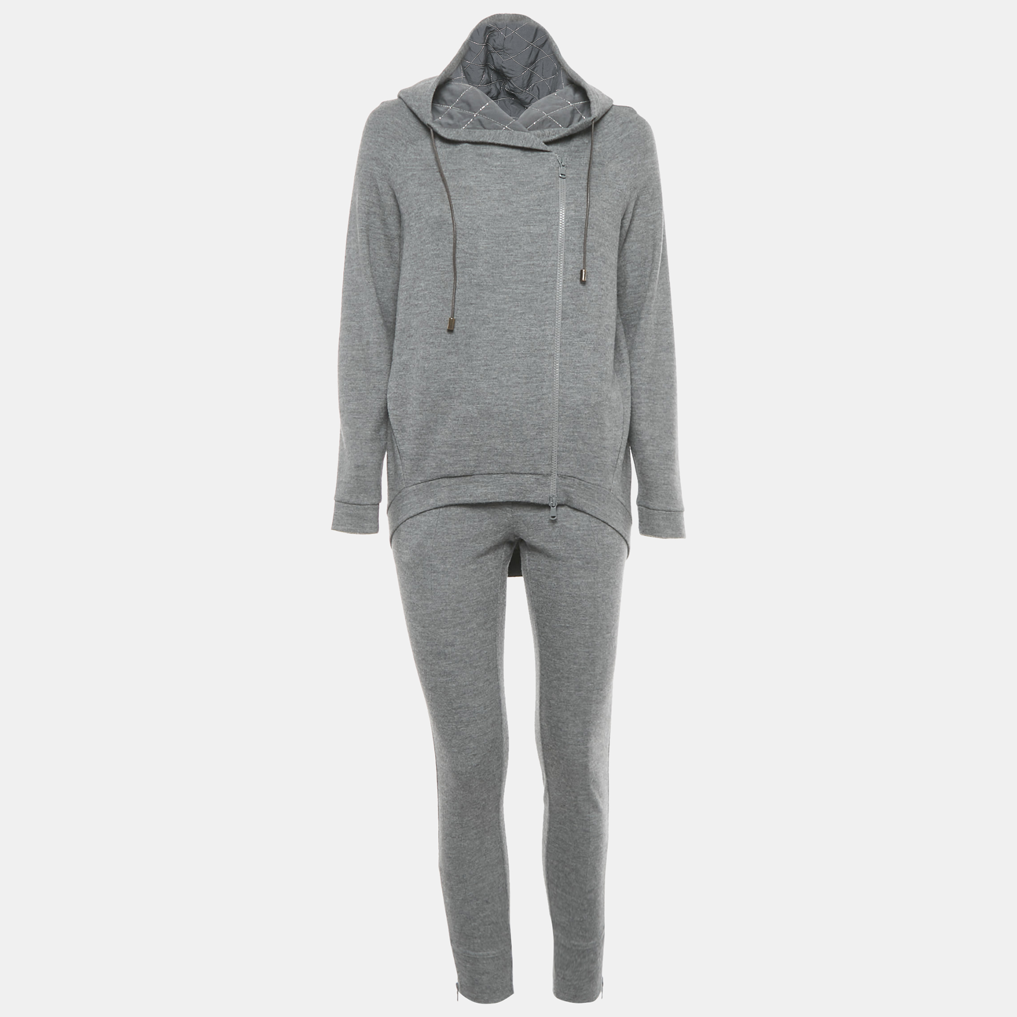 Brunello Cucinelli Grey Cashmere Knit Hoodie and Sweatpants Set XS/S, Sweaters & Cardigans - Luxury Closet catalog