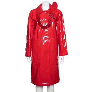 Burberry London Bright Red Faux Leather Belt Detail Coat S, Coats & Jackets - Luxury Closet catalog