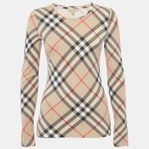 Burberry London Beige Tartan Check Print Cotton Long Sleeve Top S, Shirts & Tops - Luxury Closet catalog