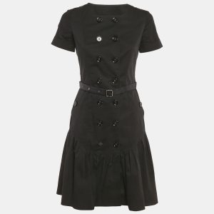 Burberry London Black Cotton Gabardine Double Breasted Short Dress S, Dresses - Luxury Closet catalog