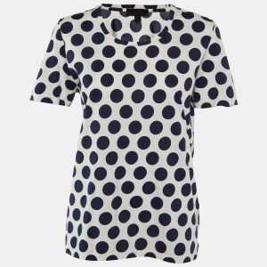 Burberry Prorsum White/Navy Blue Polka Dot Print Cotton T-Shirt M, Shirts & Tops - Luxury Closet catalog
