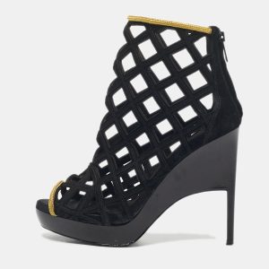 Burberry Prorsum Black Cutout  Suede Ankle Length Boots Size 38, Boots - Luxury Closet catalog