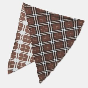 Burberry Brown Checked Jersey Triangular Scarf Top M, Scarves & Shawls - Luxury Closet catalog